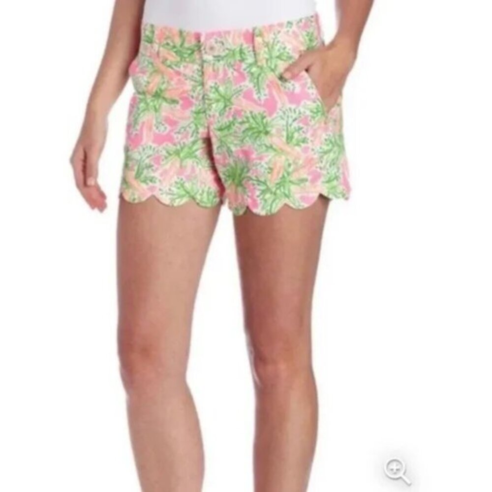 Lilly Pulitzer Buttercup Shorts- Women's‎ Size 00- Cotton Chino Nibbles Coastal